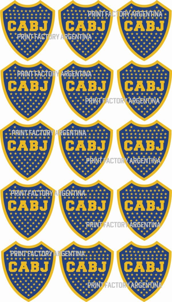 15 estampas de 18x20 cm escudo Boca Juniors solo en https://printfactory.ar