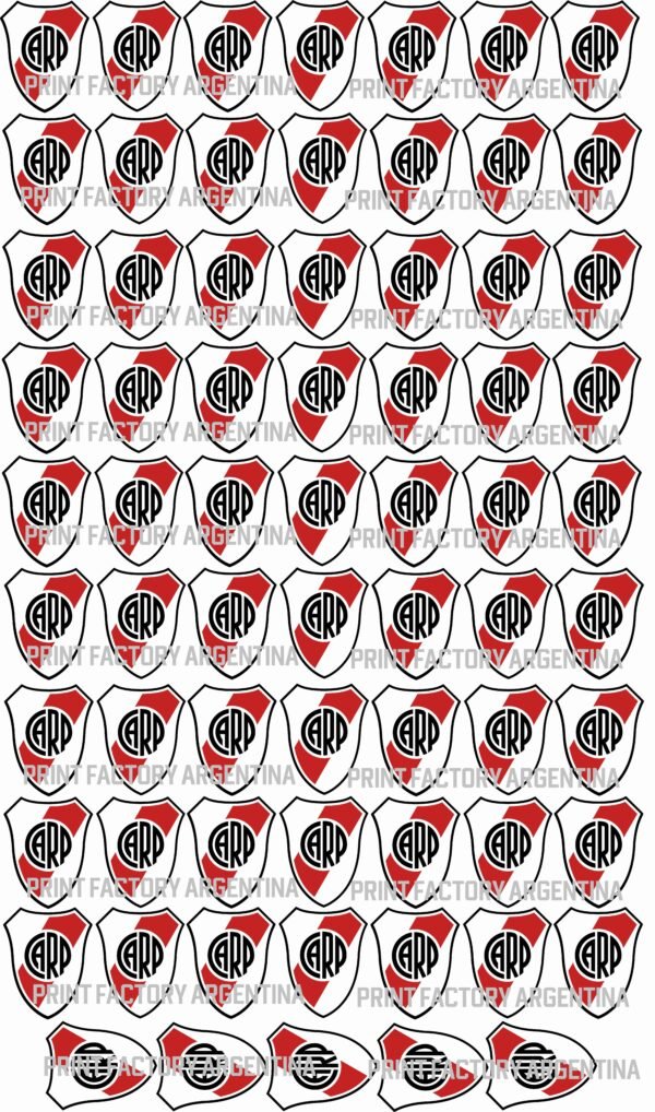 68 estampas de 8x10 cm escudo River Plate solo en https://printfactory.ar