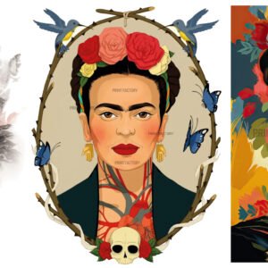 Pack Frida Kalo x3 listo para estampar solo en https://printfactory.ar