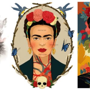 Pack Frida Kalo x3 listo para estampar solo en https://printfactory.ar