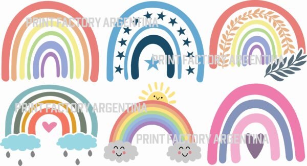 Pack Arcoiris 33x58 para estampas textil solo disponible en https://printfactory.ar