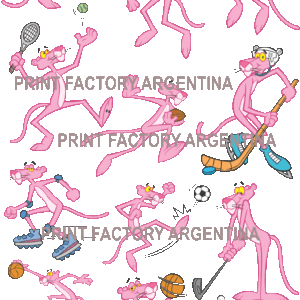 Plancha de Estampas Pantera Rosa Deportista solo en: https://printfactory.ar