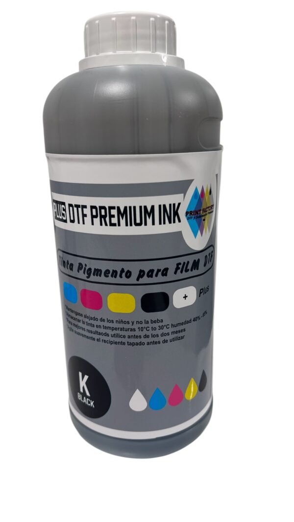 Tintas DTF Premium Negro disponible en https://printfactory.ar