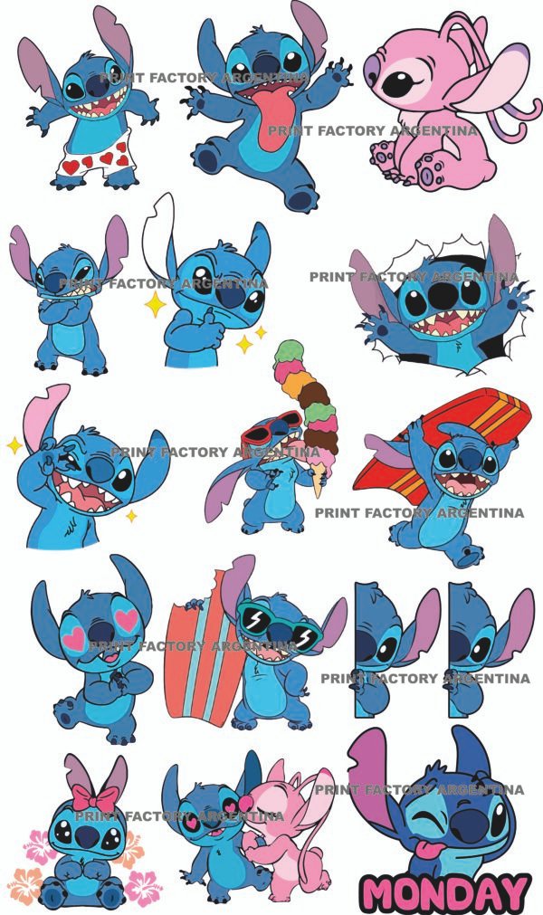Plancha de Estampas Stitch solo en: https://printfactory.ar