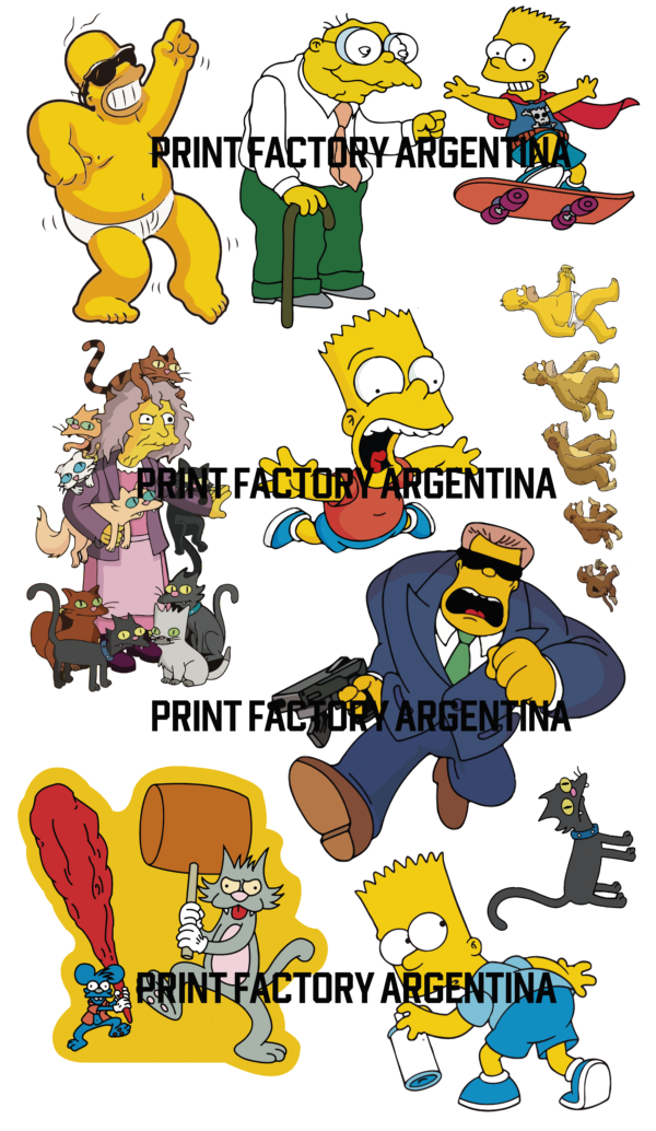 Pliego Simpsons solo en https://printfactory.ar
