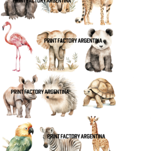 12 ANIMALES ZOO 18x18