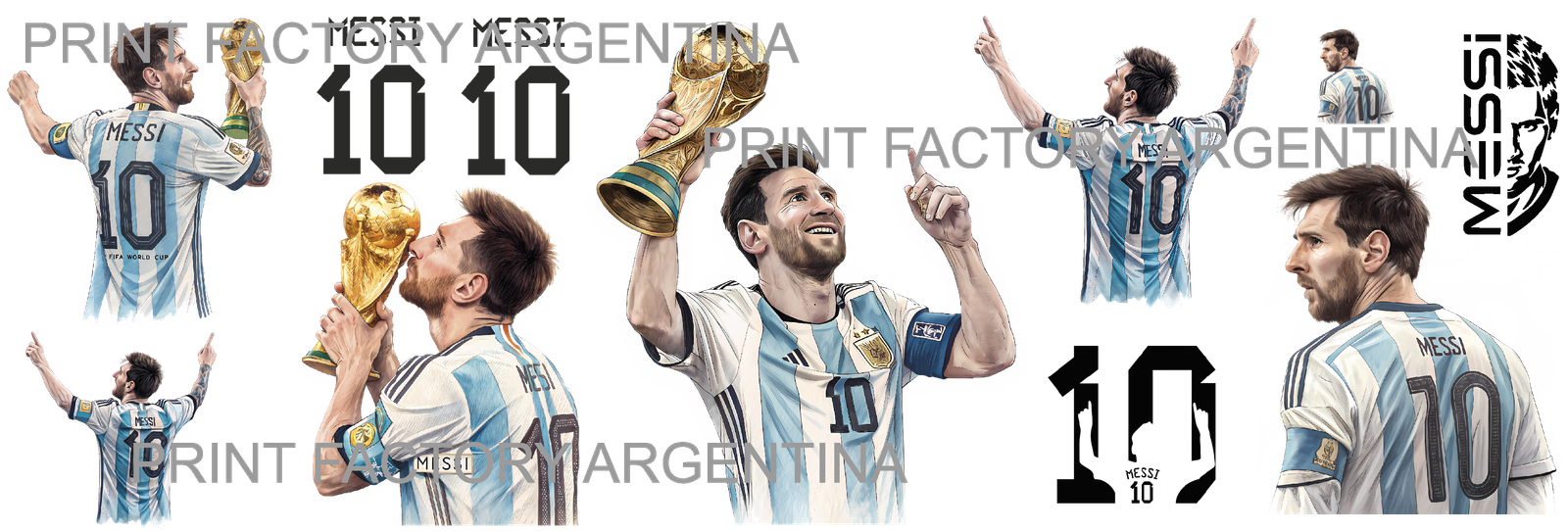 Messi Plancha 30x10 Stickers Premium en @print_factory_argentina https://printfactory.ar
