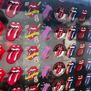 The Rolling Stones 108 Stickers Premium en Plancha de 1 metro x 58 cm
